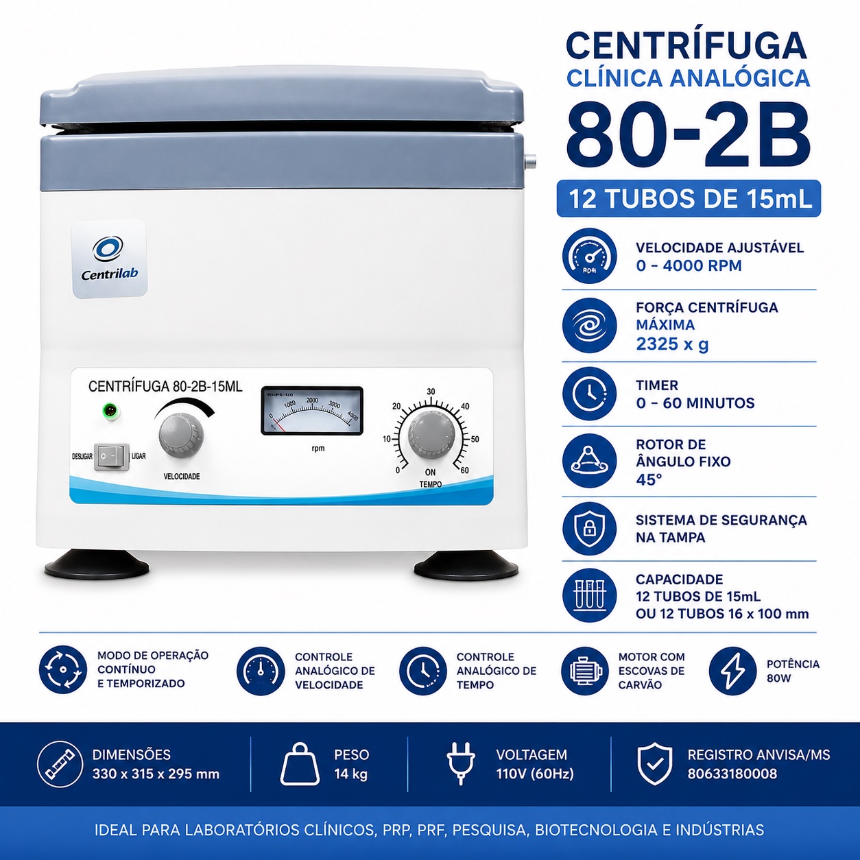 centrifuga analogica 80-2 centrilab 110v folder gpt