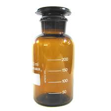 Frasco Reagente com rolha de vidro boca larga AMBAR- 500 ml - cod 1404-500
