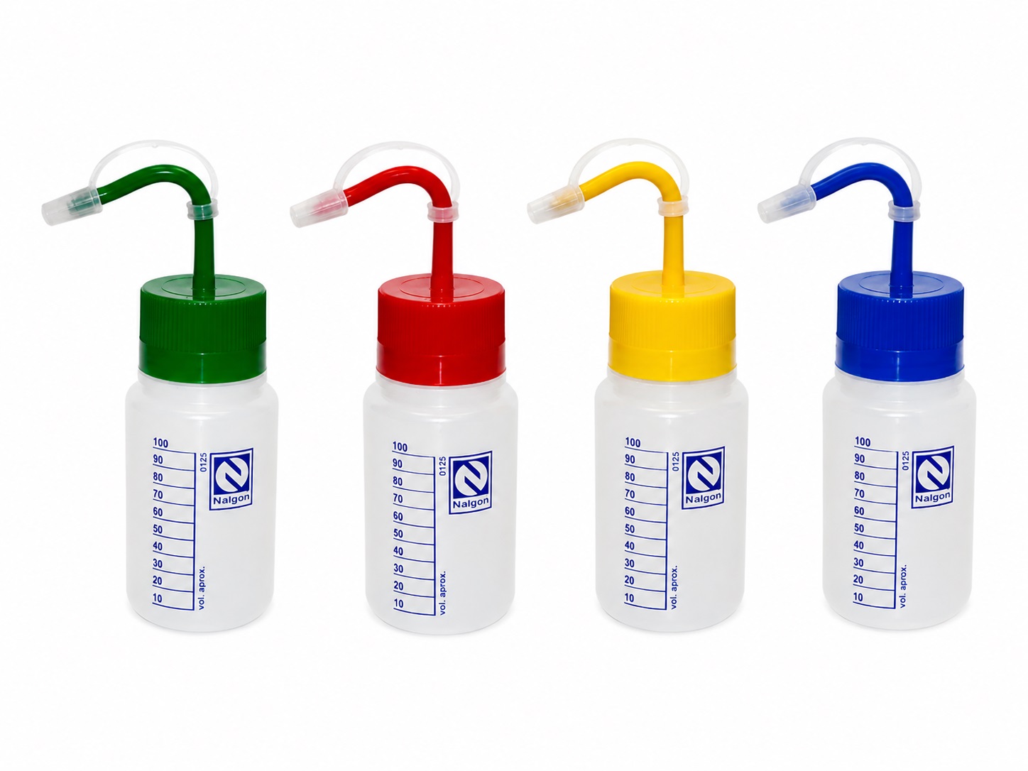 kit 4 pissetas 125 ml graduado fundo branco